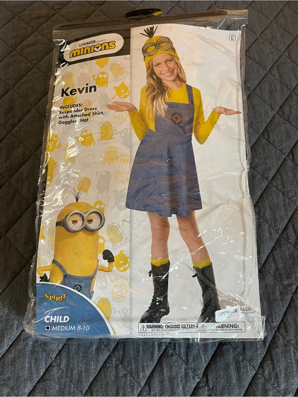 Spirit Minions Kevin Girls Yellow and Blue Suspender Dress with Goggle Hat